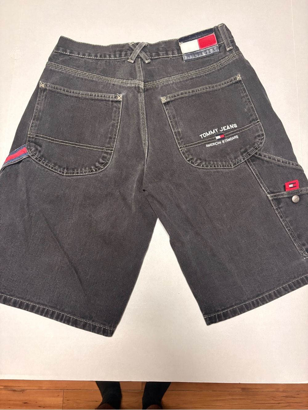 Tommy Hilfiger Men's Black Denim Cargo Shorts 3